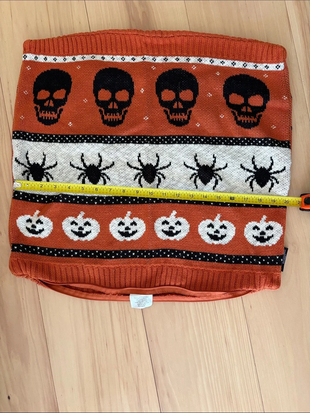 NWOT 2 Halloween Orange Knit Decorative Pillow Cases pure cotton 20x20 Inches